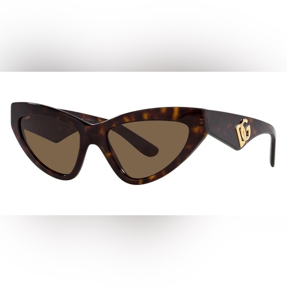 NEW DOLCE&GABBANA CAT EYE DG4439 502/73 SUNGLASSES DG4439 50273 BROWN EYEWEAR - Picture 1 of 5